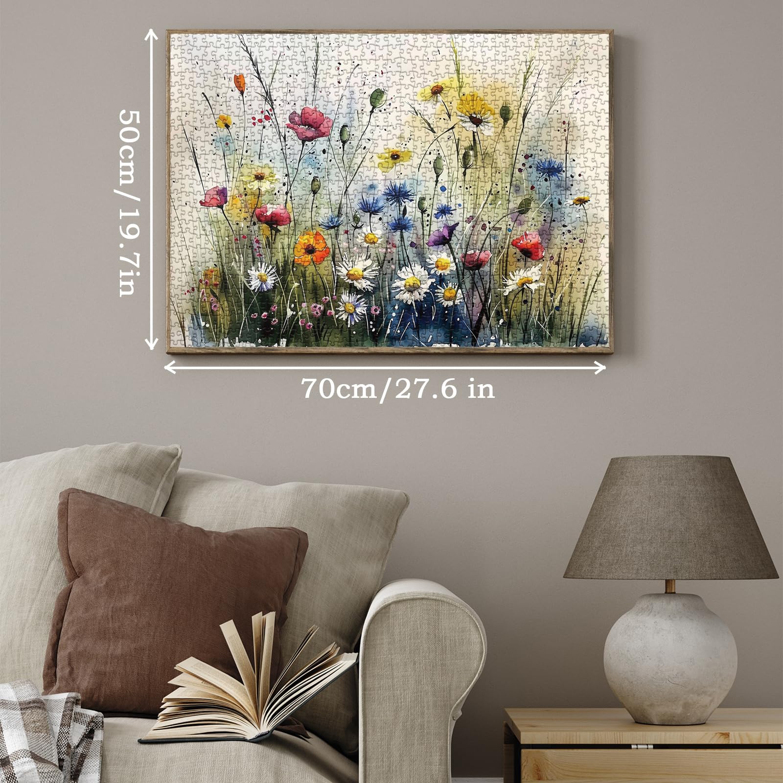 BBOLDIN spring meadow wildflowers puzzle ready to hang as art