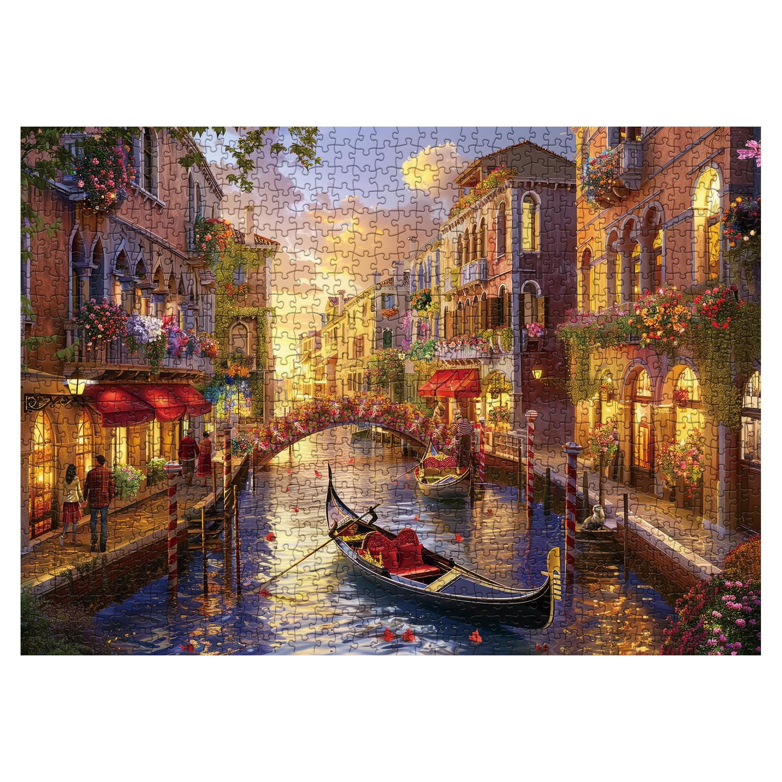 BBOLDIN Venetian canal sunset puzzle captures vibrant hues for relaxing family time