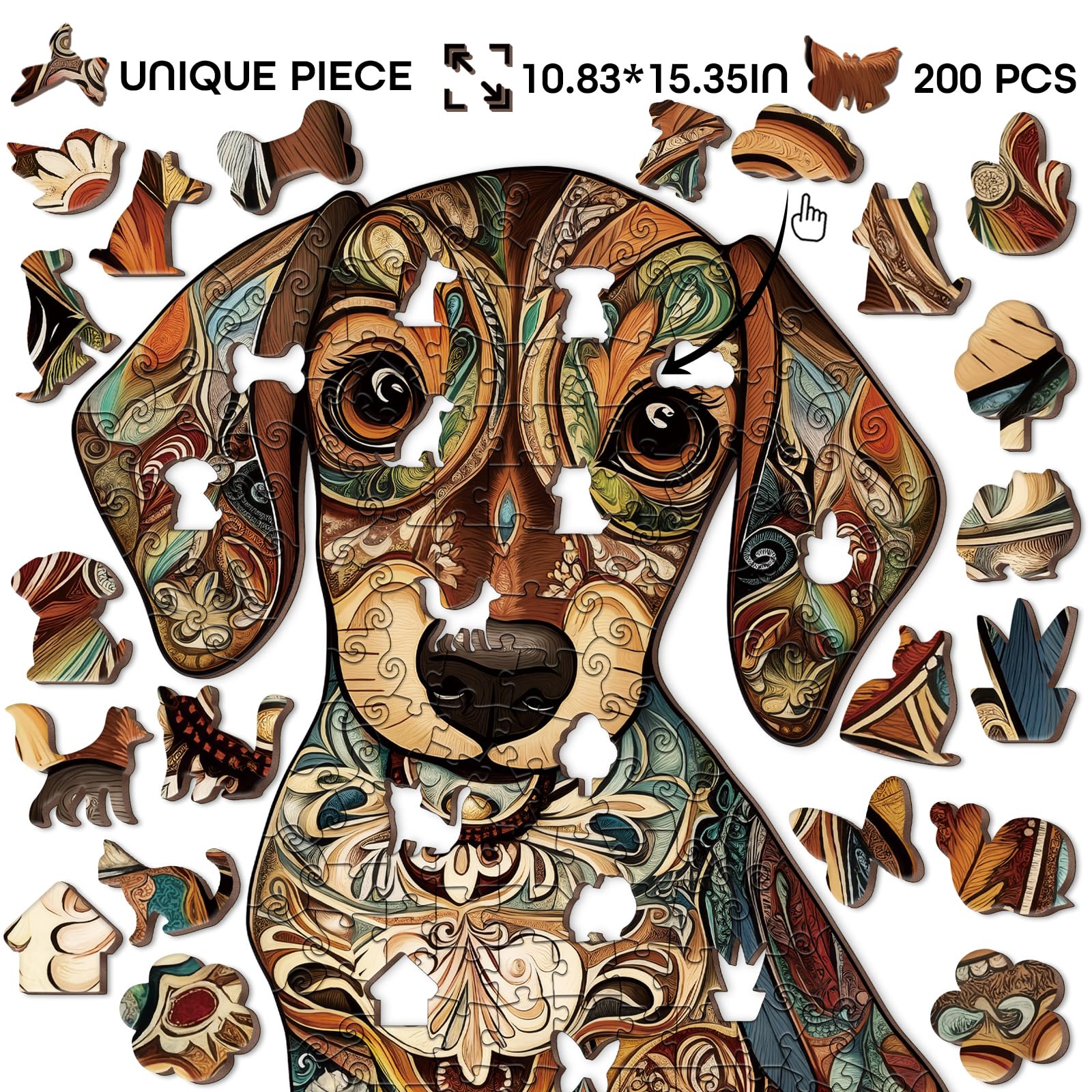 BBOLDIN Wooden puzzle with 21 unique shapes for varied, engaging building sessions.