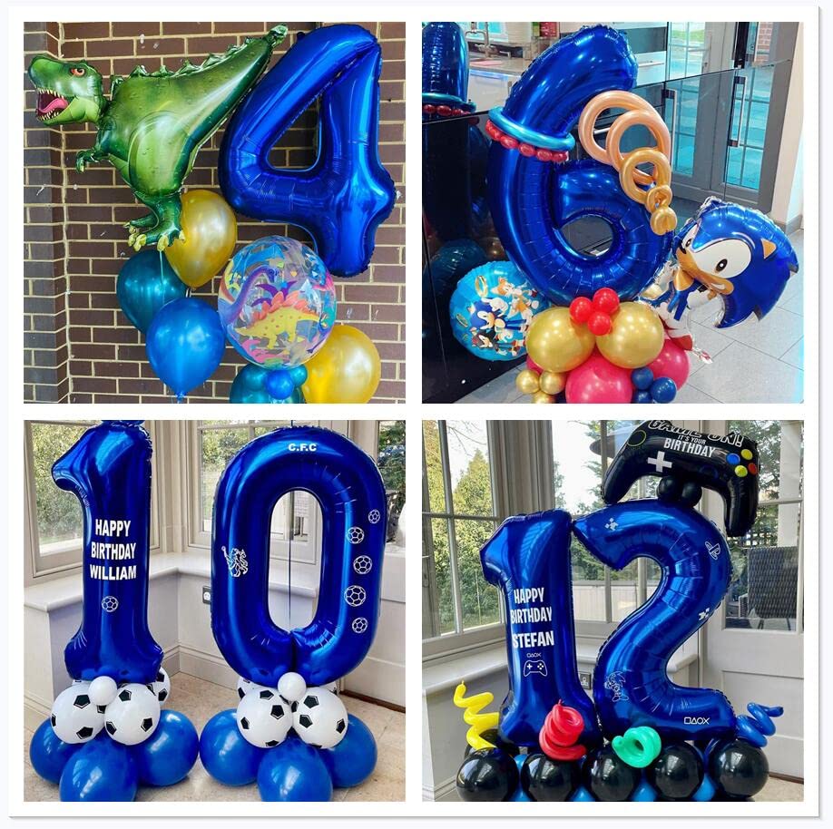 BBPOOL birthday decor ideas featuring navy blue theme with number 7 balloon.