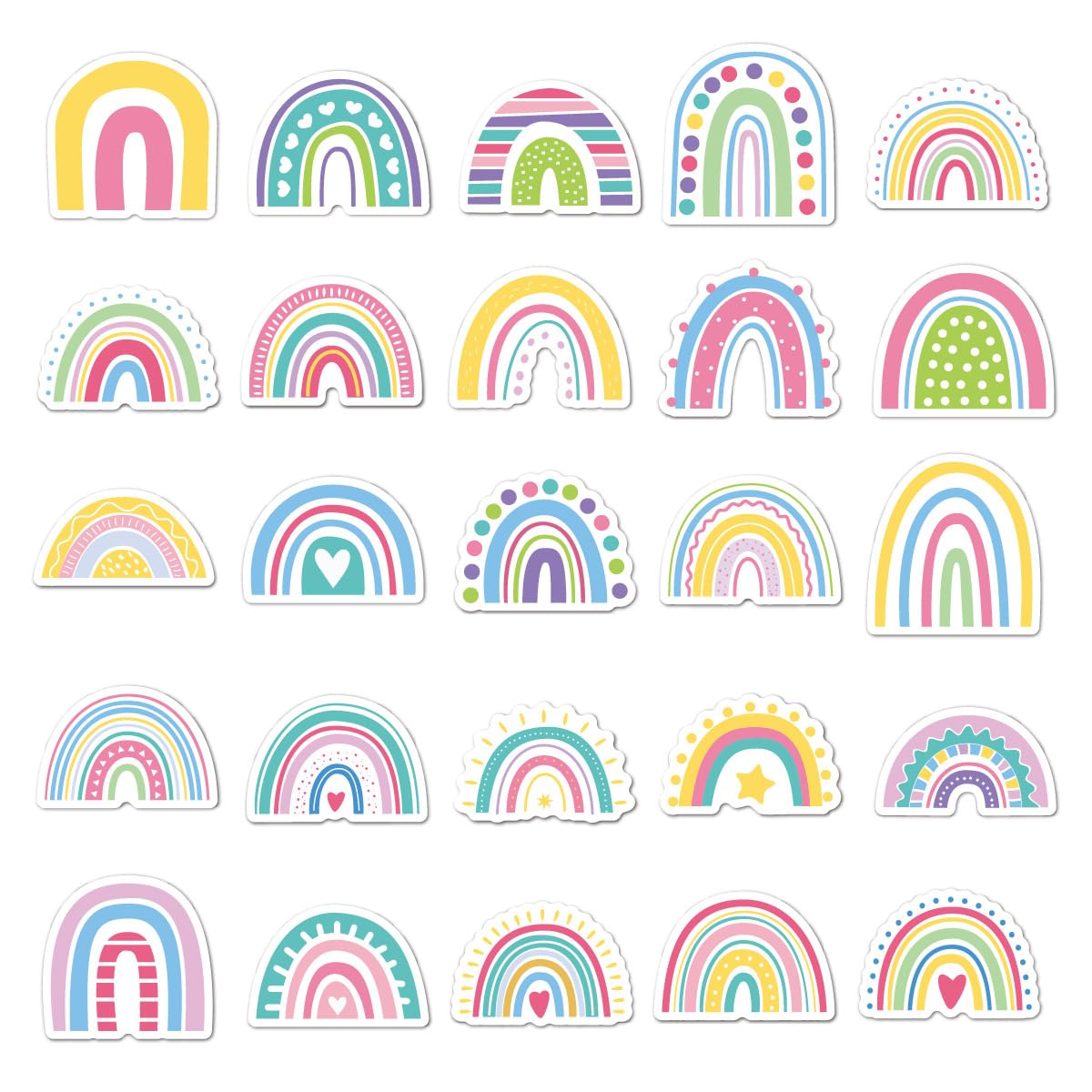 BBPOOL boho rainbow stickers collection featuring 50 patterns for crafts