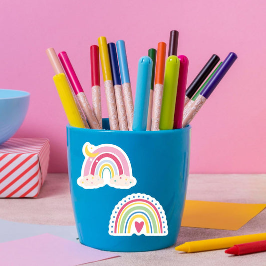 BBPOOL boho rainbow stickers on water bottle for personalized, waterproof decor
