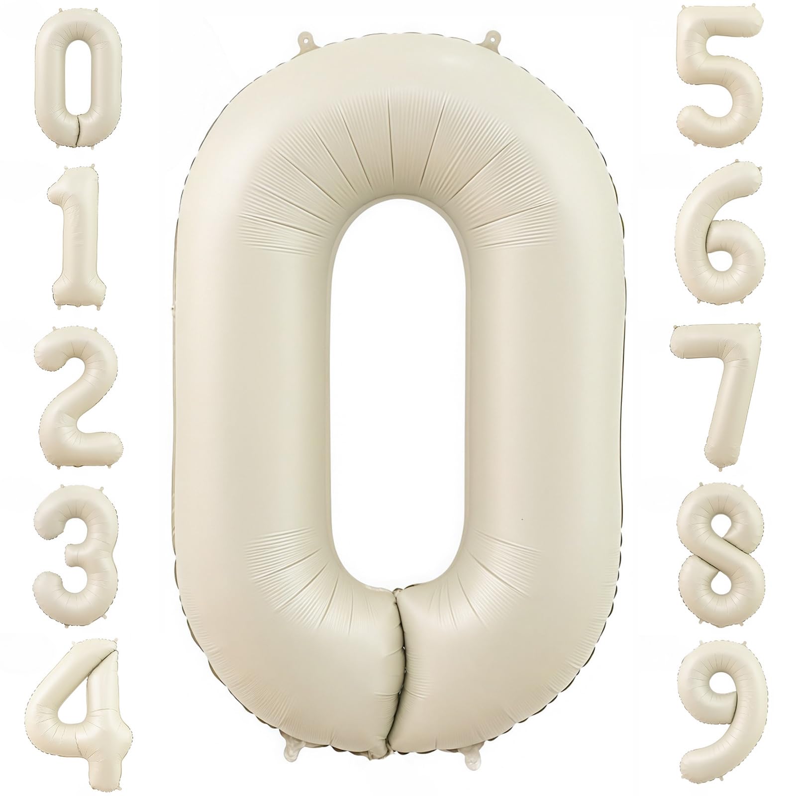 BBPOOL Cream 0 balloon in 40-inch size for bold birthday decoration