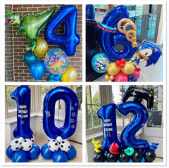 BBPOOL dark blue number 2 balloon foil decor for events