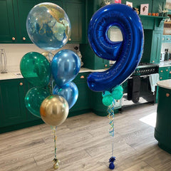 BBPOOL dark blue 9-number balloon creates striking party decor with a glossy finish