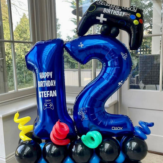 BBPOOL foil number 2 balloon blue for bold milestone celebrations