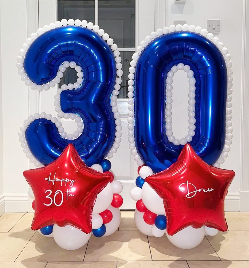 BBPOOL foil number 3 balloon in dark blue with glossy finish for party highlights.