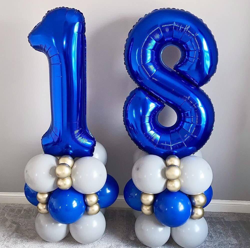 BBPOOL navy blue number 7 balloon close-up shows durable foil material.