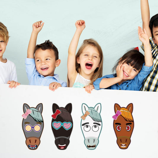 BBPOOL horse stickers sheets offer mix of eyes and mouths for endless party decoration.