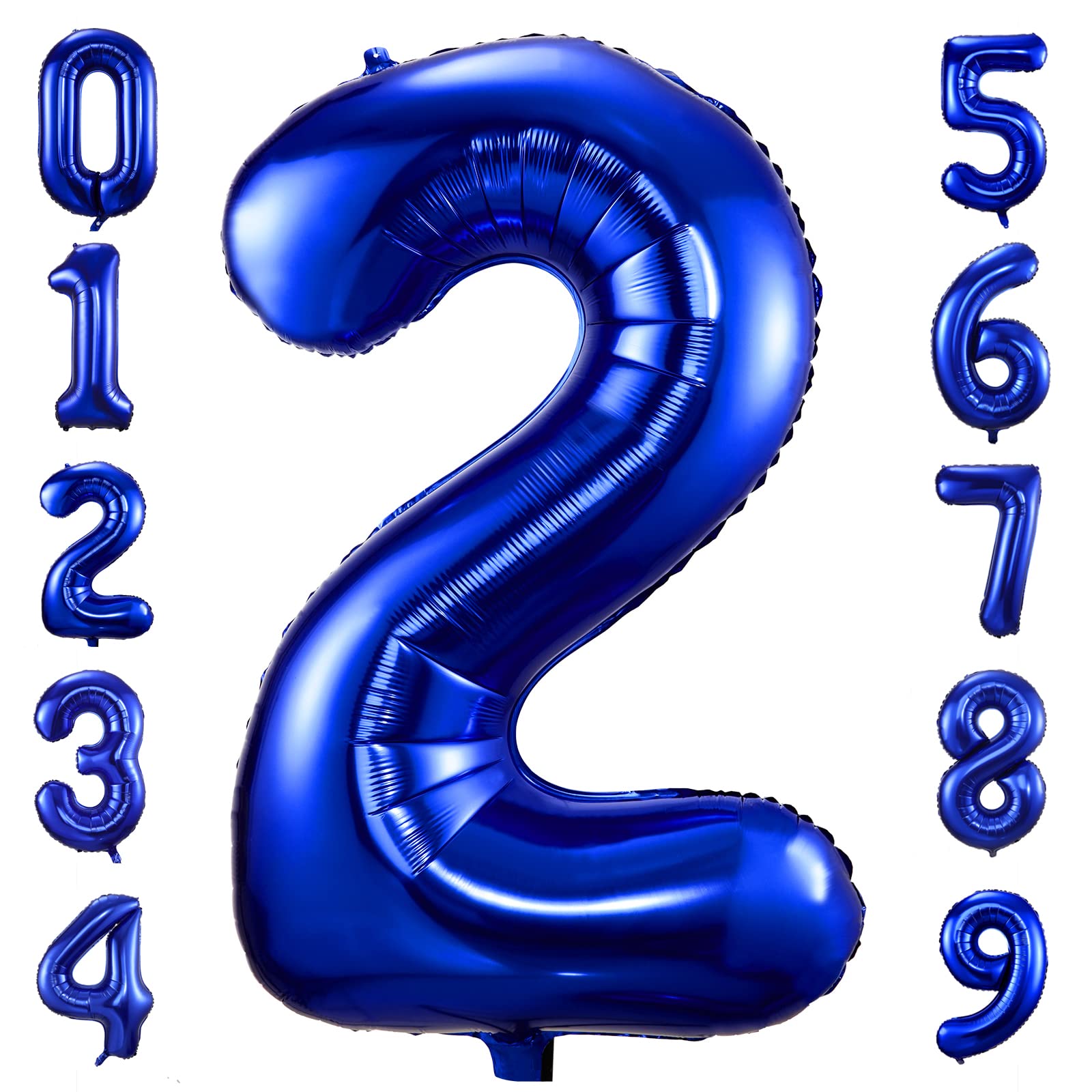 BBPOOL navy blue number 2 balloon 40 inch for standout birthday displays