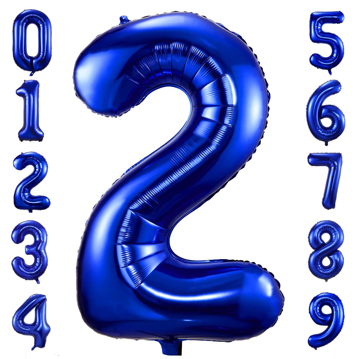 BBPOOL navy blue number 2 balloon 40 inch for standout birthday displays