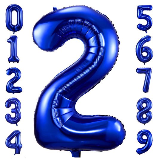 BBPOOL navy blue number 2 balloon 40 inch for standout birthday displays