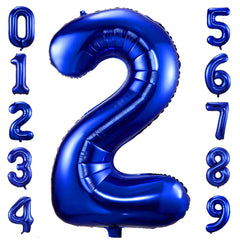 BBPOOL navy blue number 2 balloon 40 inch for standout birthday displays