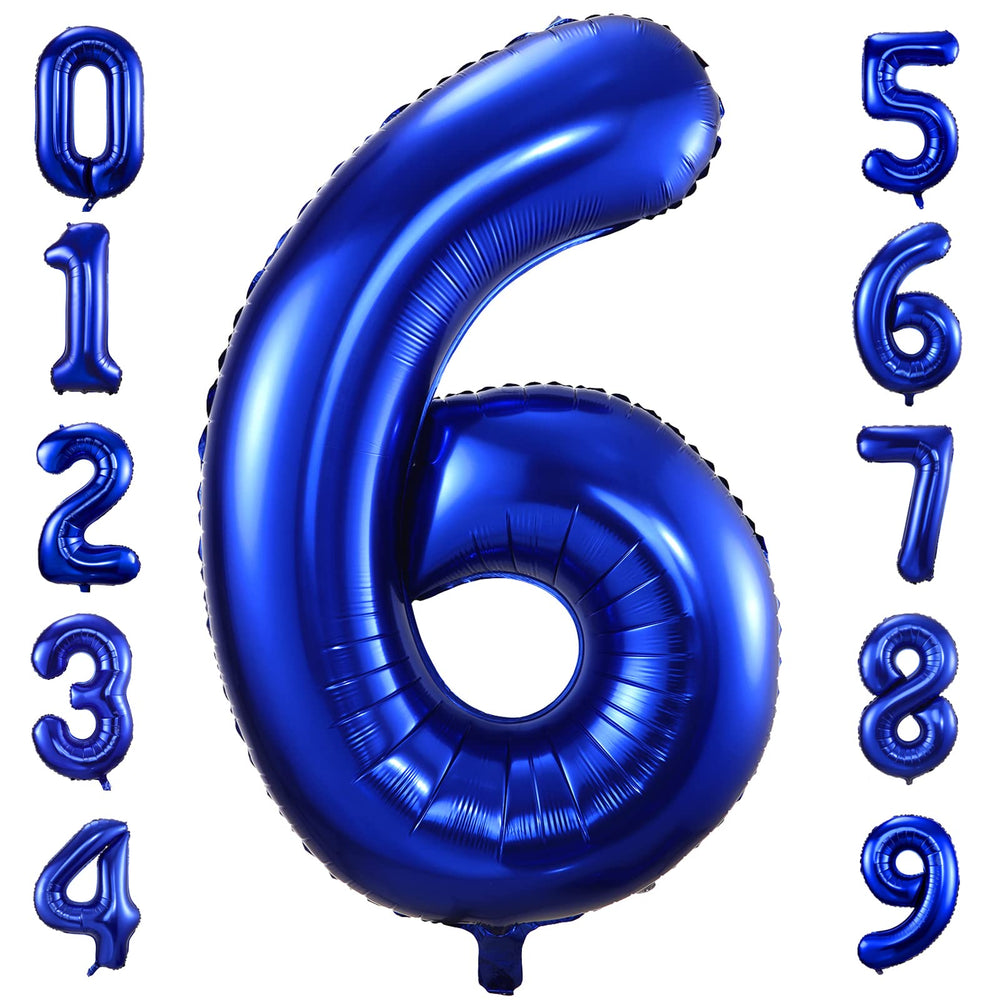 BBPOOL navy blue number 6 balloon large 40-inch foil for striking party decor.