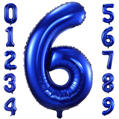 BBPOOL navy blue number 6 balloon large 40-inch foil for striking party decor.