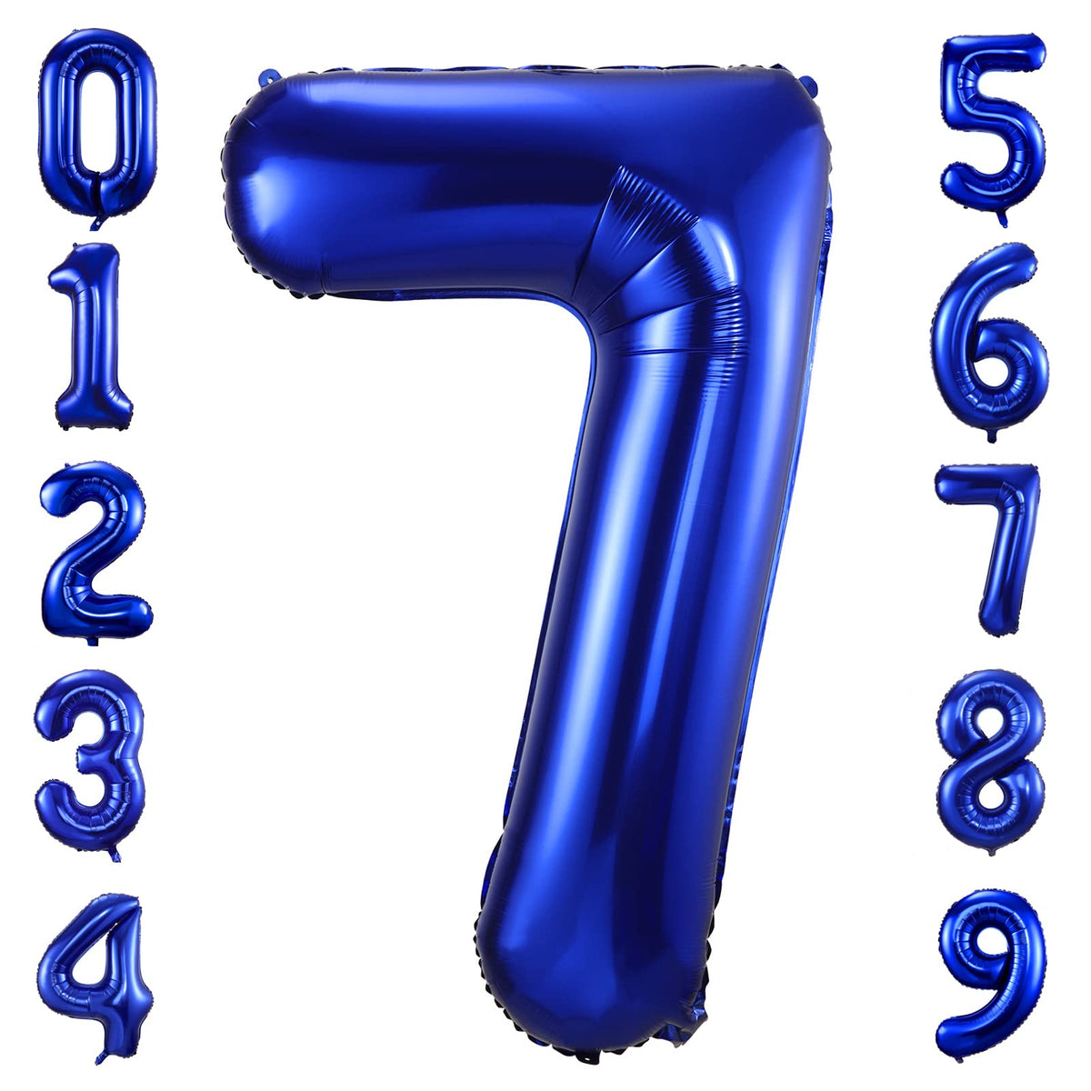 BBPOOL navy blue number 7 foil balloon, 40-inch size for standout party decor.