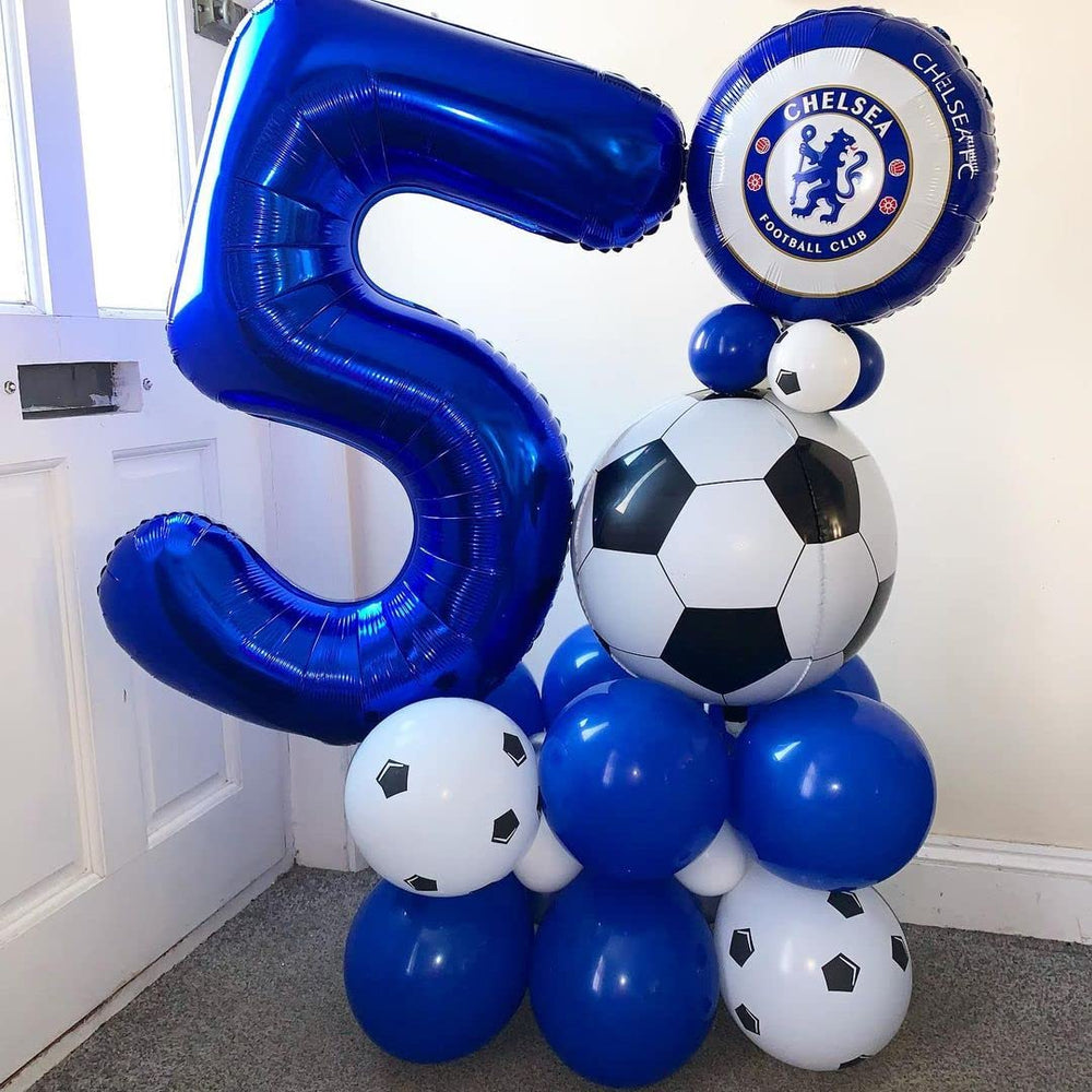 BBPOOL navy blue Number 5 balloons, side view showing bold party statement.