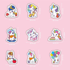 BBPOOL unicorn stickers decorate a notebook for organized creativity