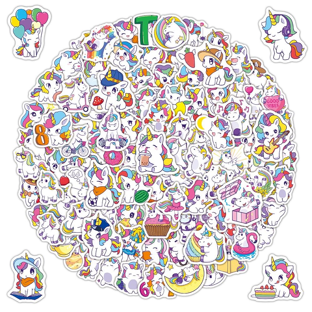 BBPOOL unicorn stickers on a water bottle adding playful personalization and durability