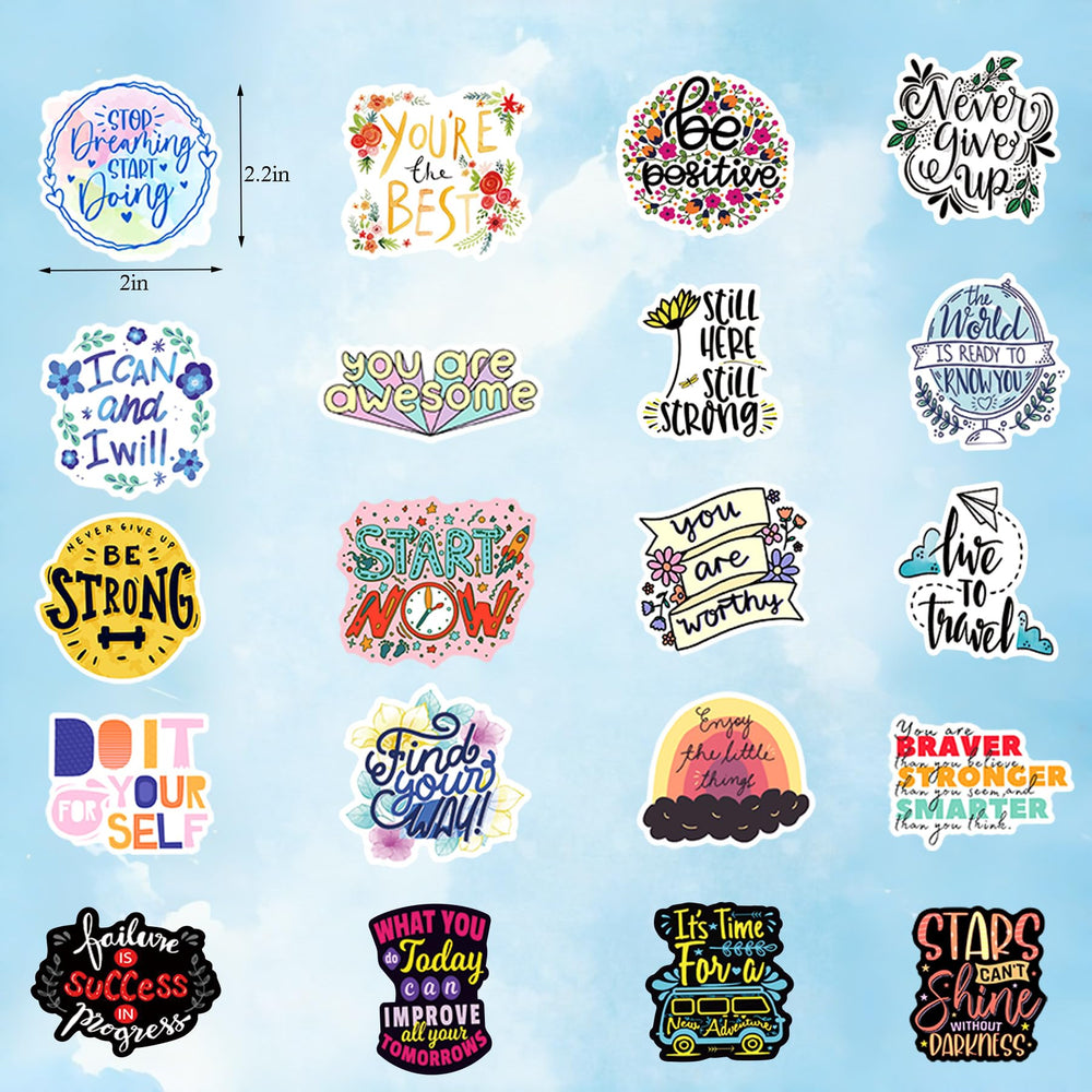 BBPOOL waterproof motivational stickers resistant to sun and water on bottles and devices