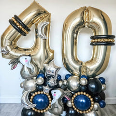 BBPOOL wedding and graduation decor featuring a 40 inch number 5 balloon