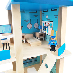 BBtinker wooden three-level dollhouse layout offers spacious play areas for kids.