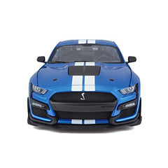 BBurago Mustang Shelby GT500 blue die-cast body with crisp detailing.