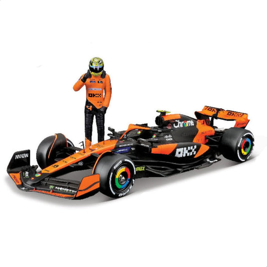Bburago McLaren MCL38 die-cast front-angle display-ready for collection
