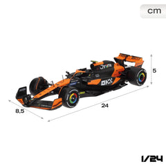 Bburago McLaren MCL38 rear detail showing engine area and finish