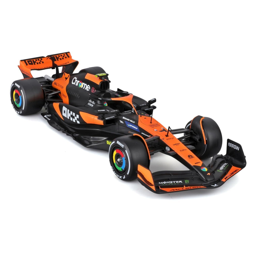 Bburago McLaren MCL38 side-profile highlighting scale and detailing