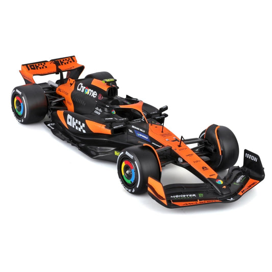 Bburago McLaren MCL38 side-profile highlighting scale and detailing