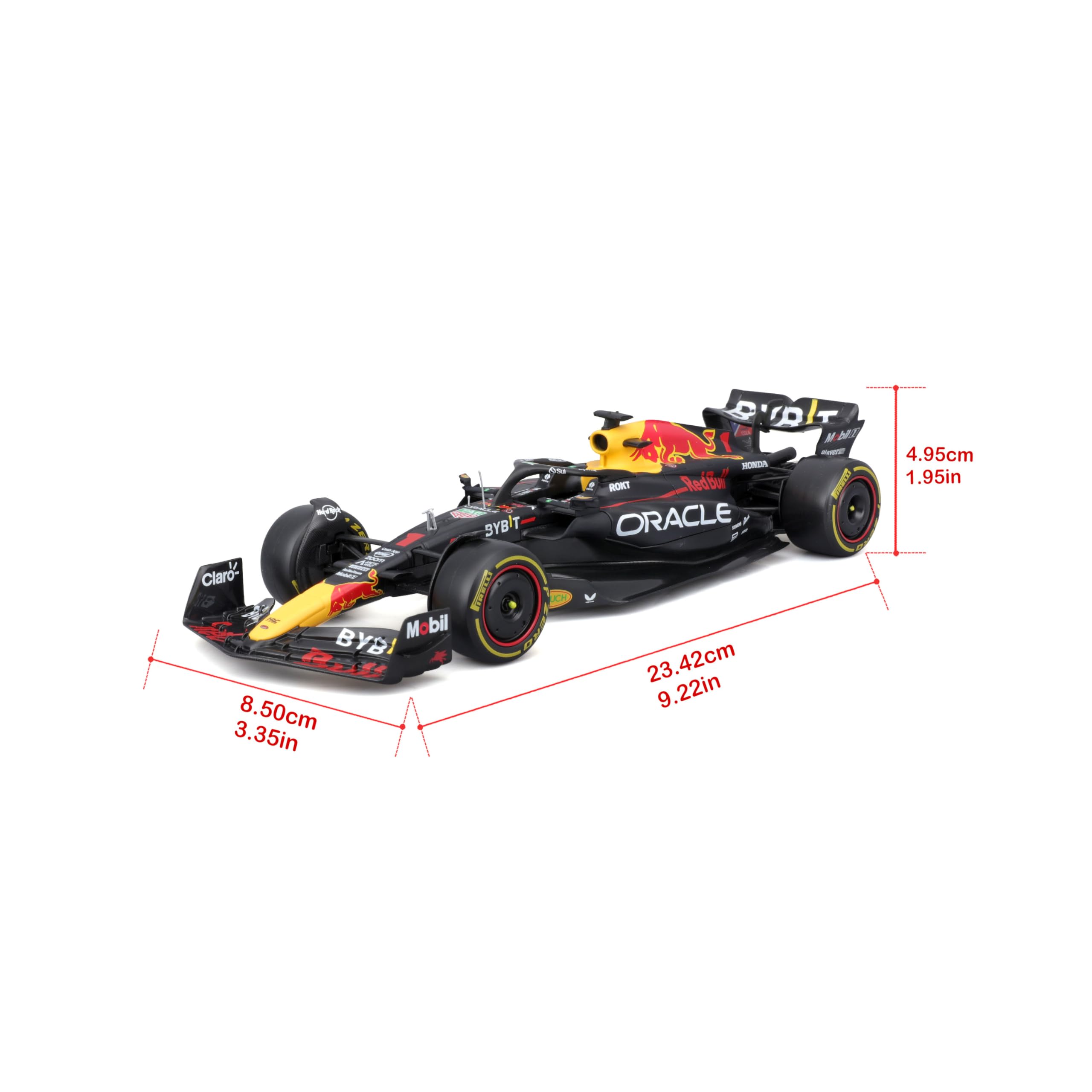 BBurago RB19 Verstappen figure enhances display and storytelling.