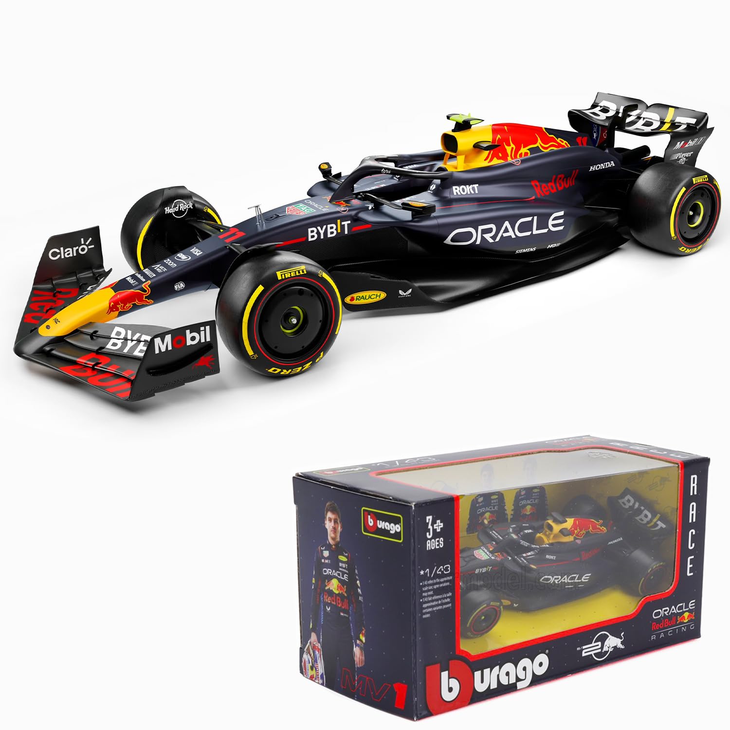BBurago Red Bull RB20 F1 front view showing authentic detailing for display