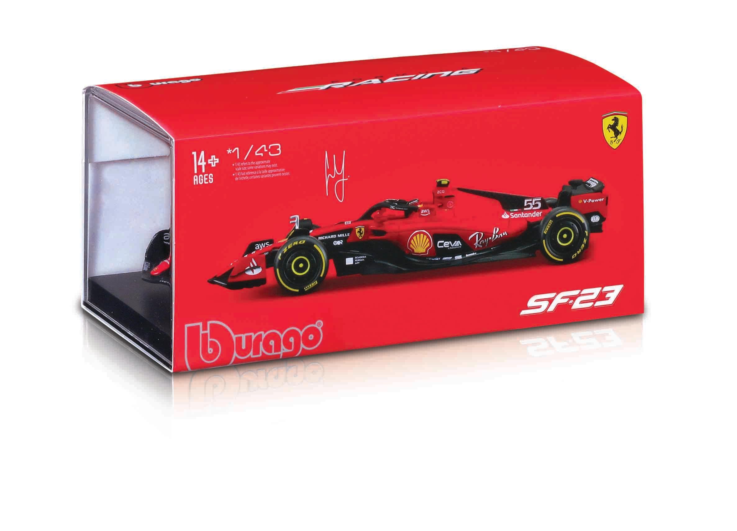 Bburago SF-23 rear details and branding enhance collector display.