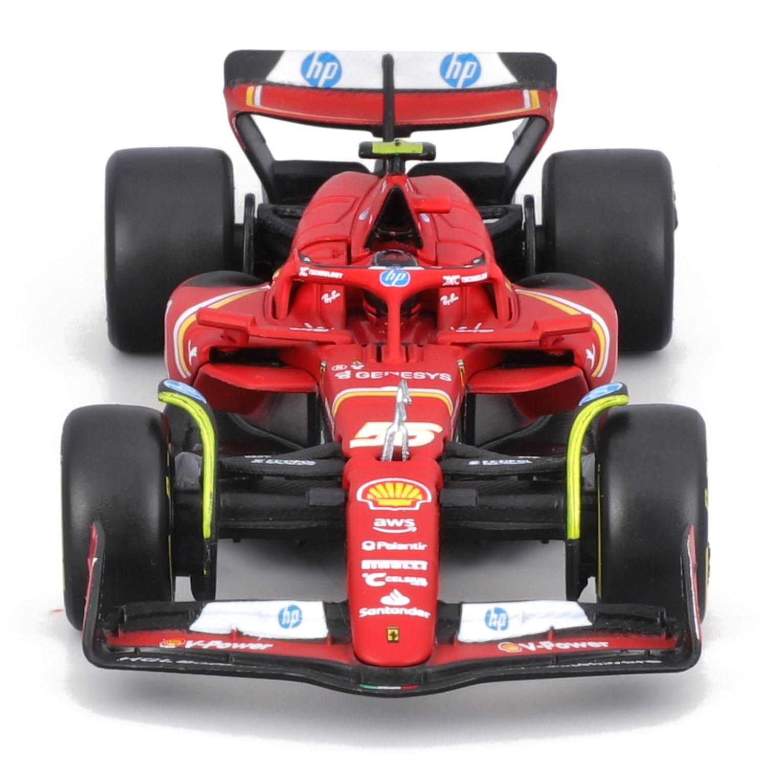 BBurago SFR Ferrari SF-24 helmet detail showing racing accessory