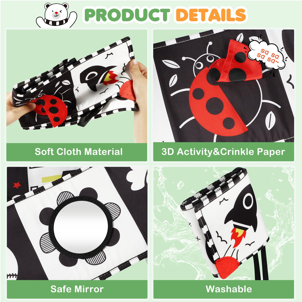 BBWOO secure straps for crib, stroller, or wall attachment.