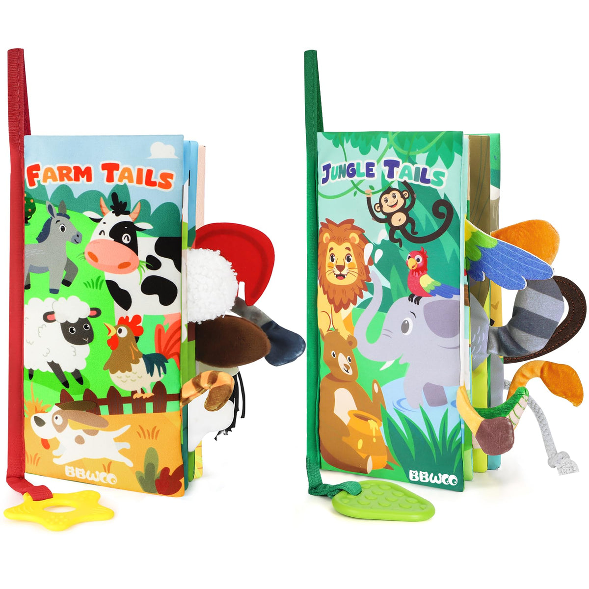 BBWOO soft baby book toy cover with bright colors inviting visual exploration and safe fabric touch