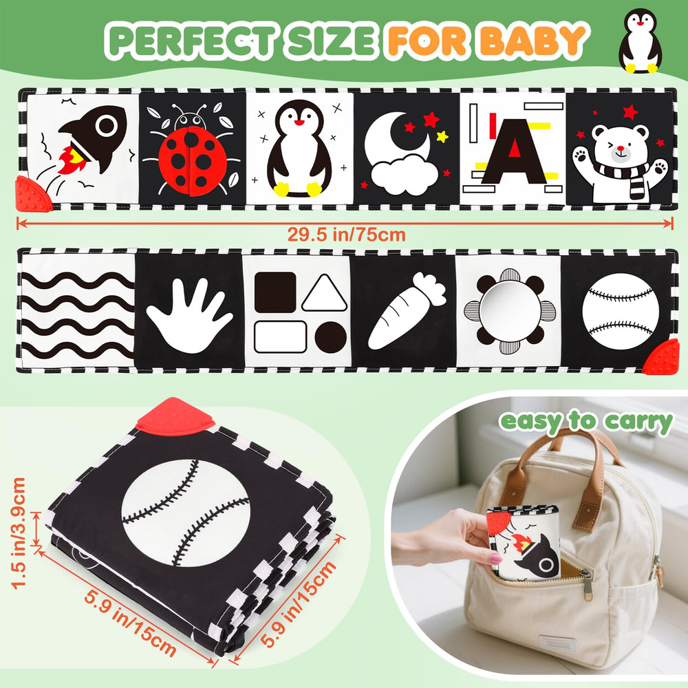 BBWOO soft Montessori visual stimulation book for early learning.