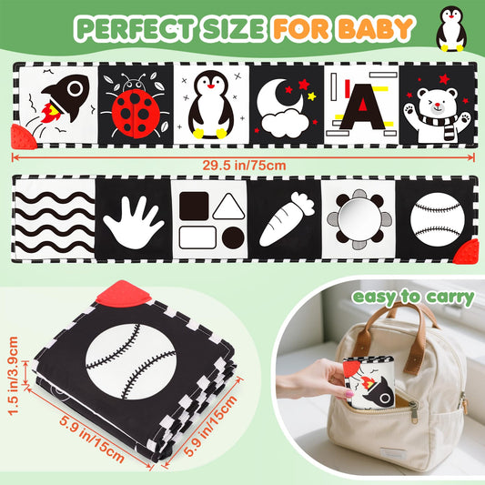 BBWOO soft Montessori visual stimulation book for early learning.