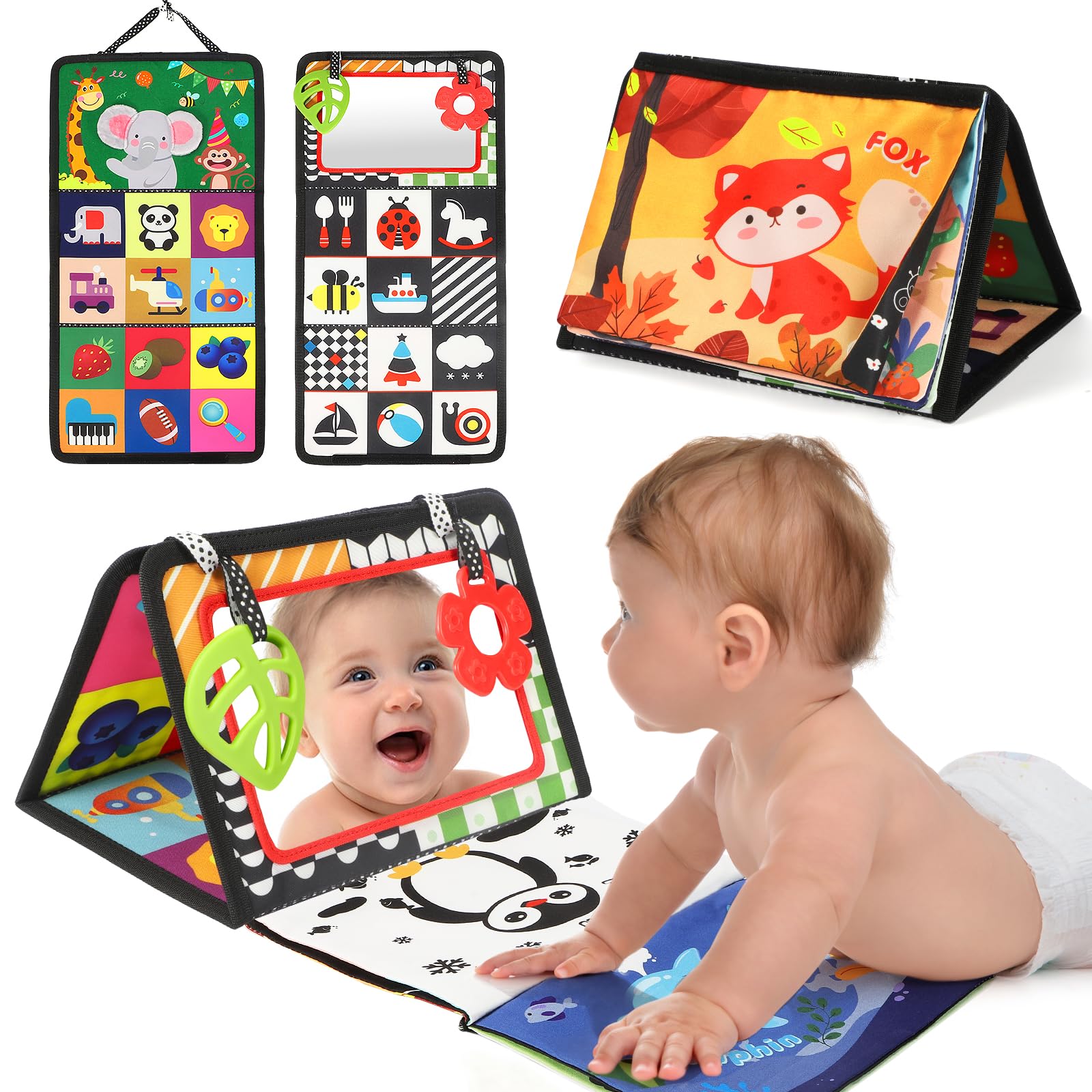 BBWOO tummy time toy with high-contrast patterns for early visual interest