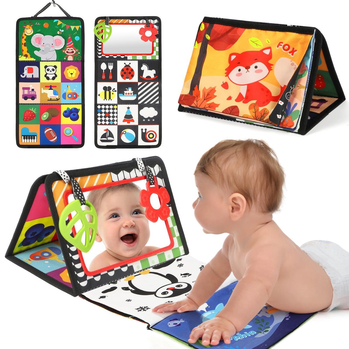 BBWOO tummy time toy with high-contrast patterns for early visual interest