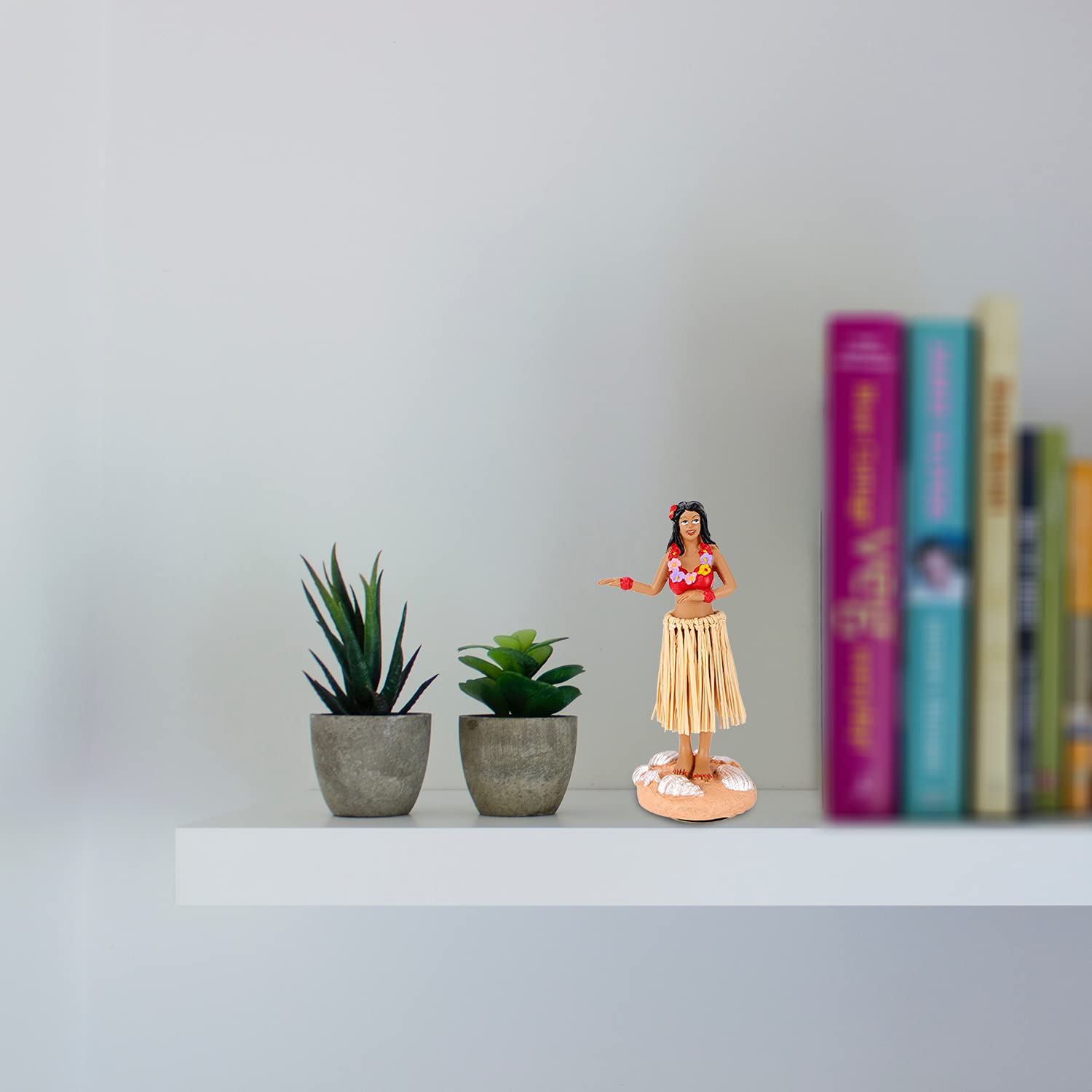 BCSmyer hula girl dashboard doll with free flower for gifting