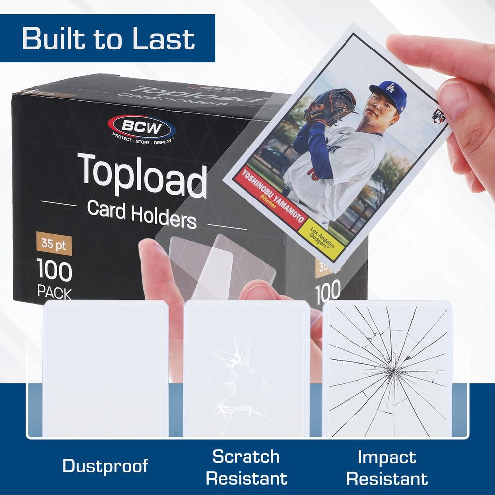 BCW 3x4 toploads keep cards safe during storage and transport.