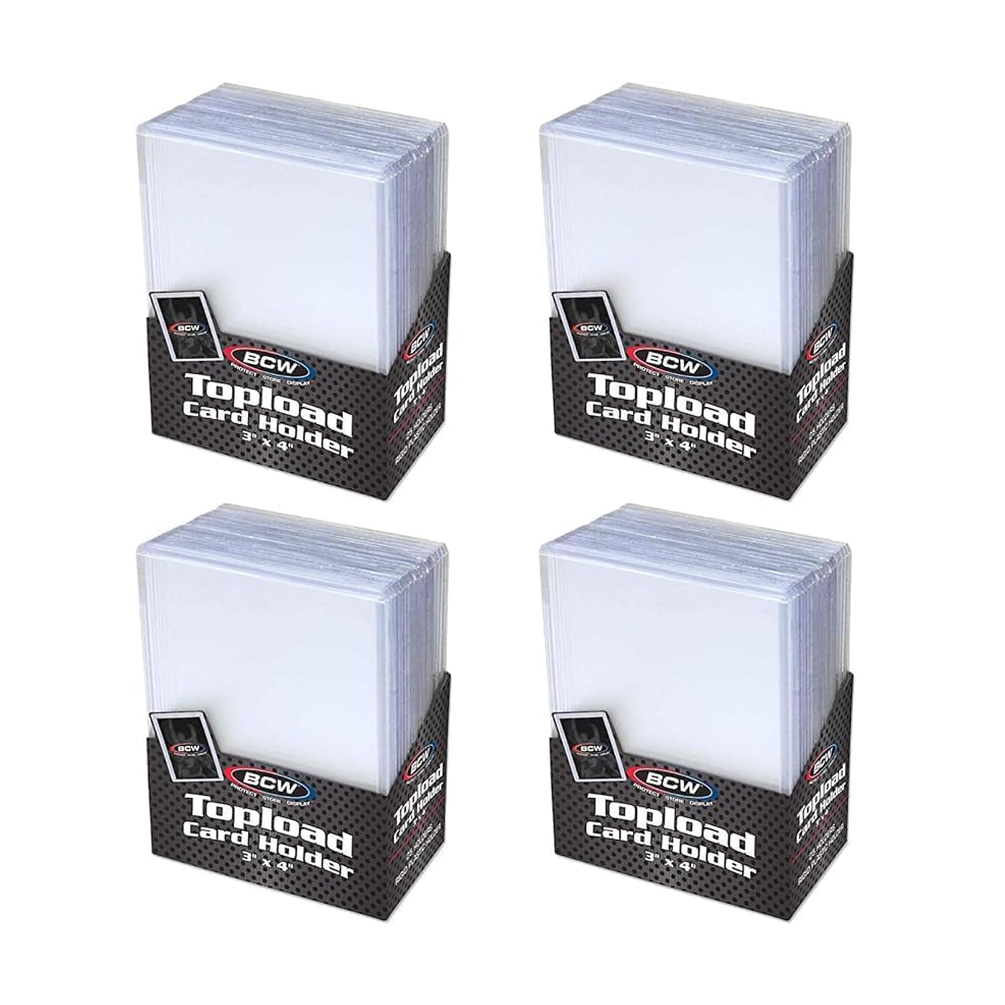 BCW 3x4 Topload Standard Pack Front protects cards for display and storage.