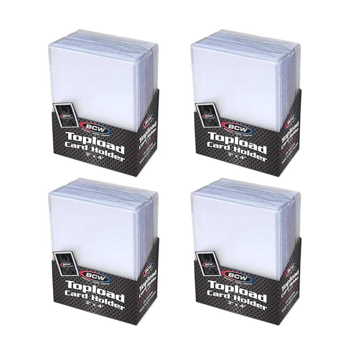 BCW 3x4 Topload Standard Pack Front protects cards for display and storage.