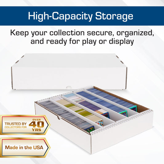 BCW archival-grade card box showcases sturdy construction for long-term card storage and easy access.