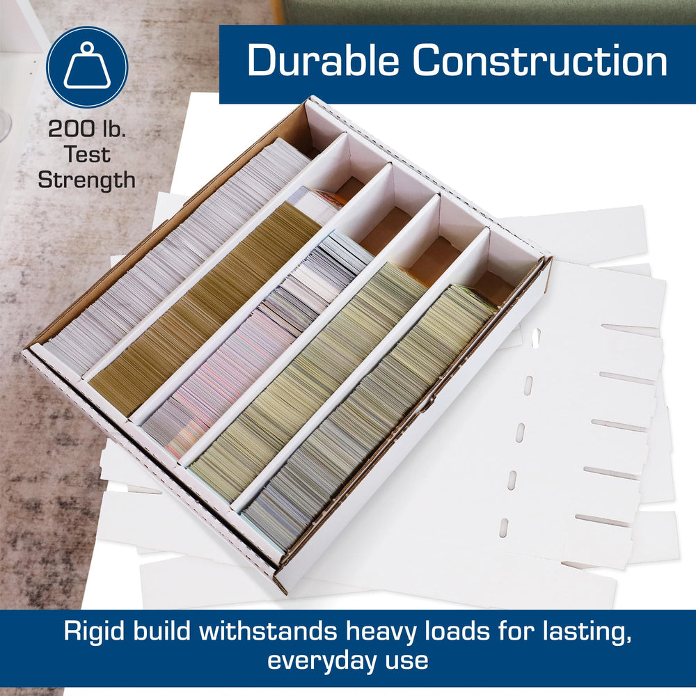 BCW storage box compatible with dividers and sorting trays for customized organization.