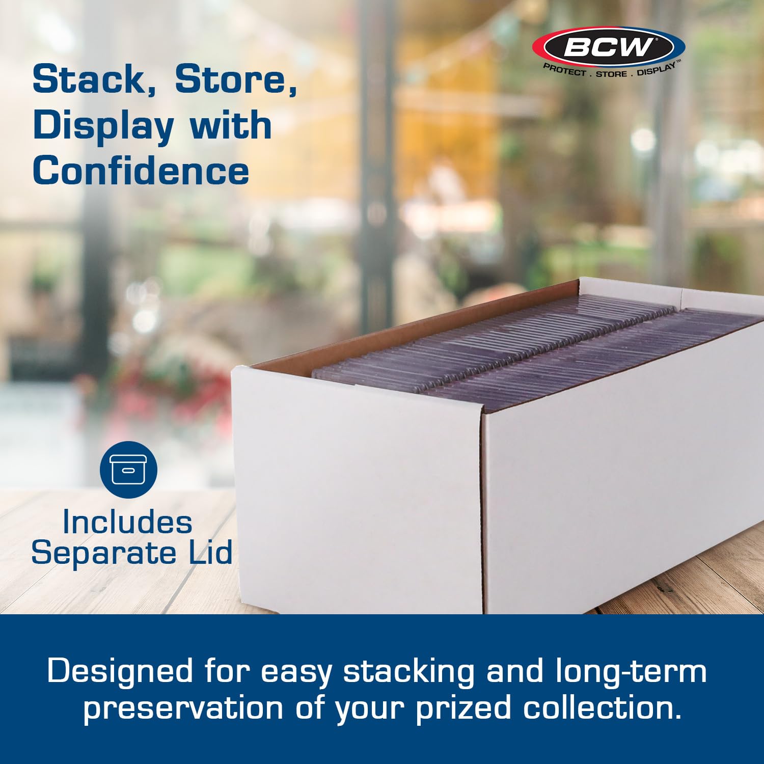 Durable white corrugated construction of BCW box.