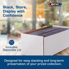 Durable white corrugated construction of BCW box.