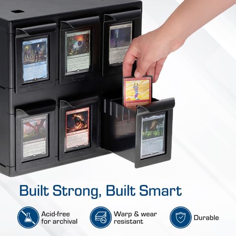 BCW 6-drawer card catalog safe design with easy-grip handles